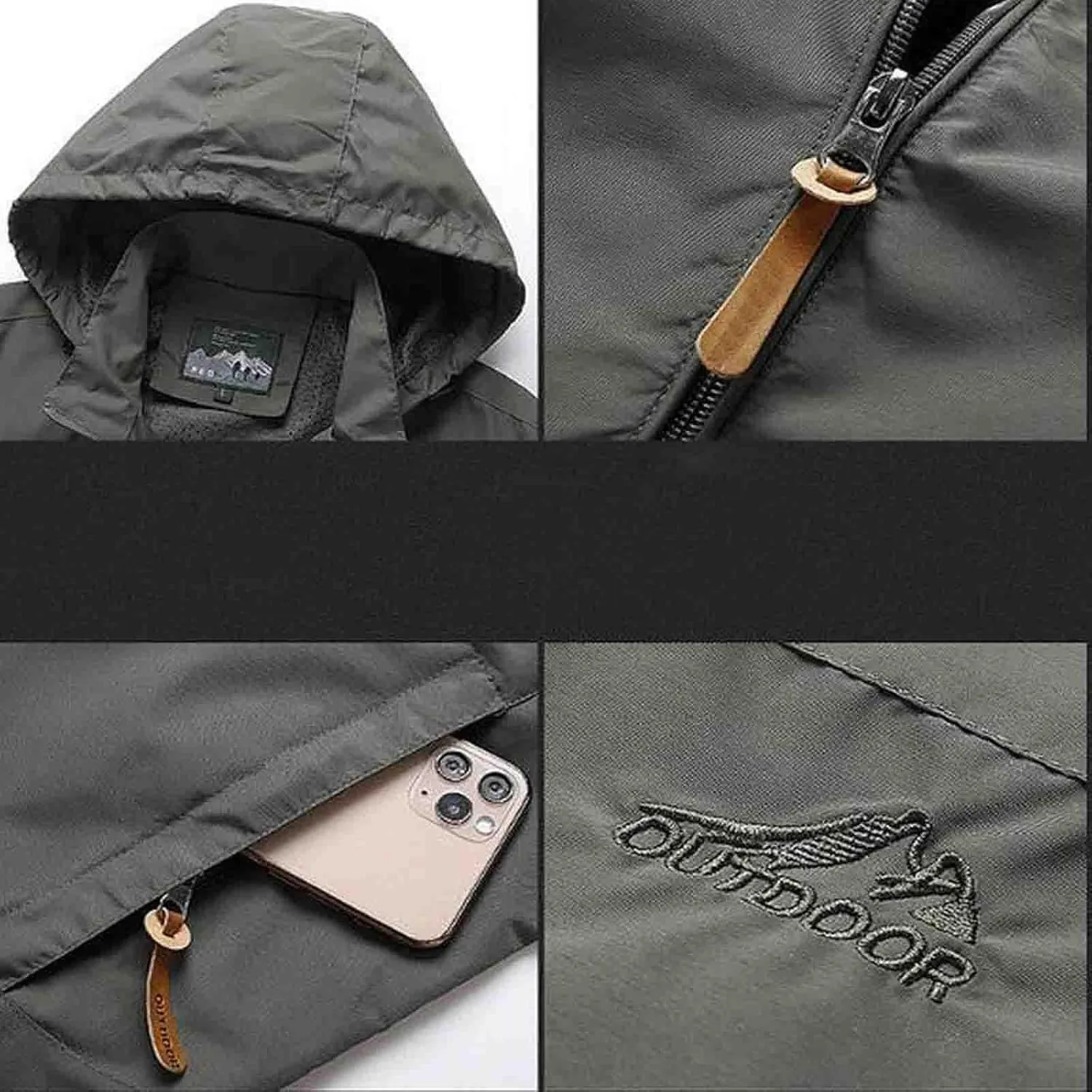 Mens Raincoat Suit Mountaineering Suit Coat Windbreaker Outdoor Sports Jacket Men Mens Rain Jackets Mens Coat Men