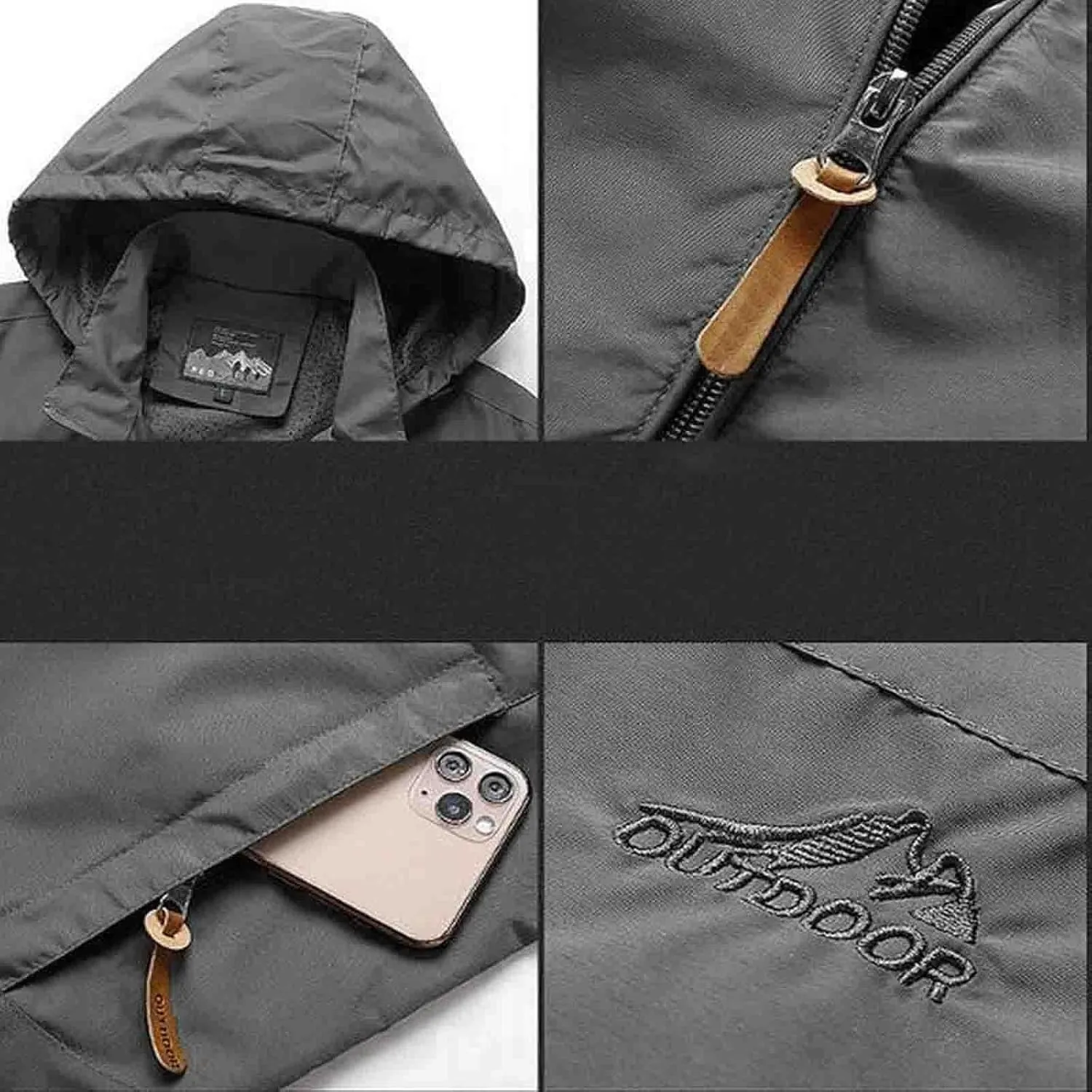 Mens Raincoat Suit Mountaineering Suit Coat Windbreaker Outdoor Sports Jacket Men Mens Rain Jackets Mens Coat Men