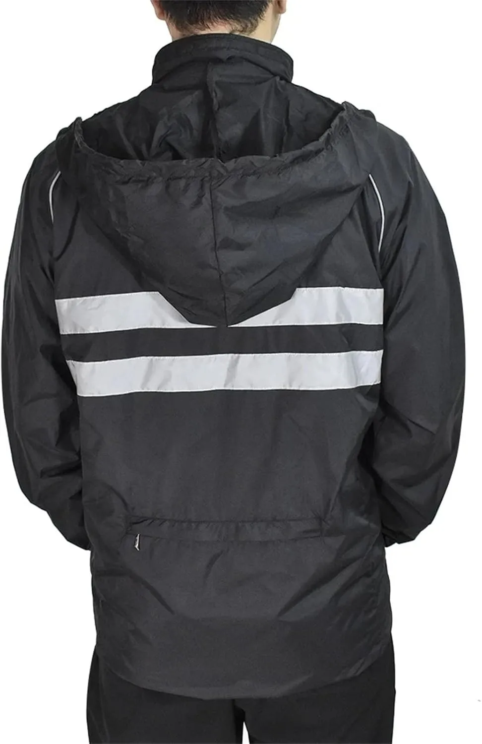 Men's Spring Cycling Hooded Long Sleeve Windbreaker Sweatshirt Breathable Reflective Cycling Jacket