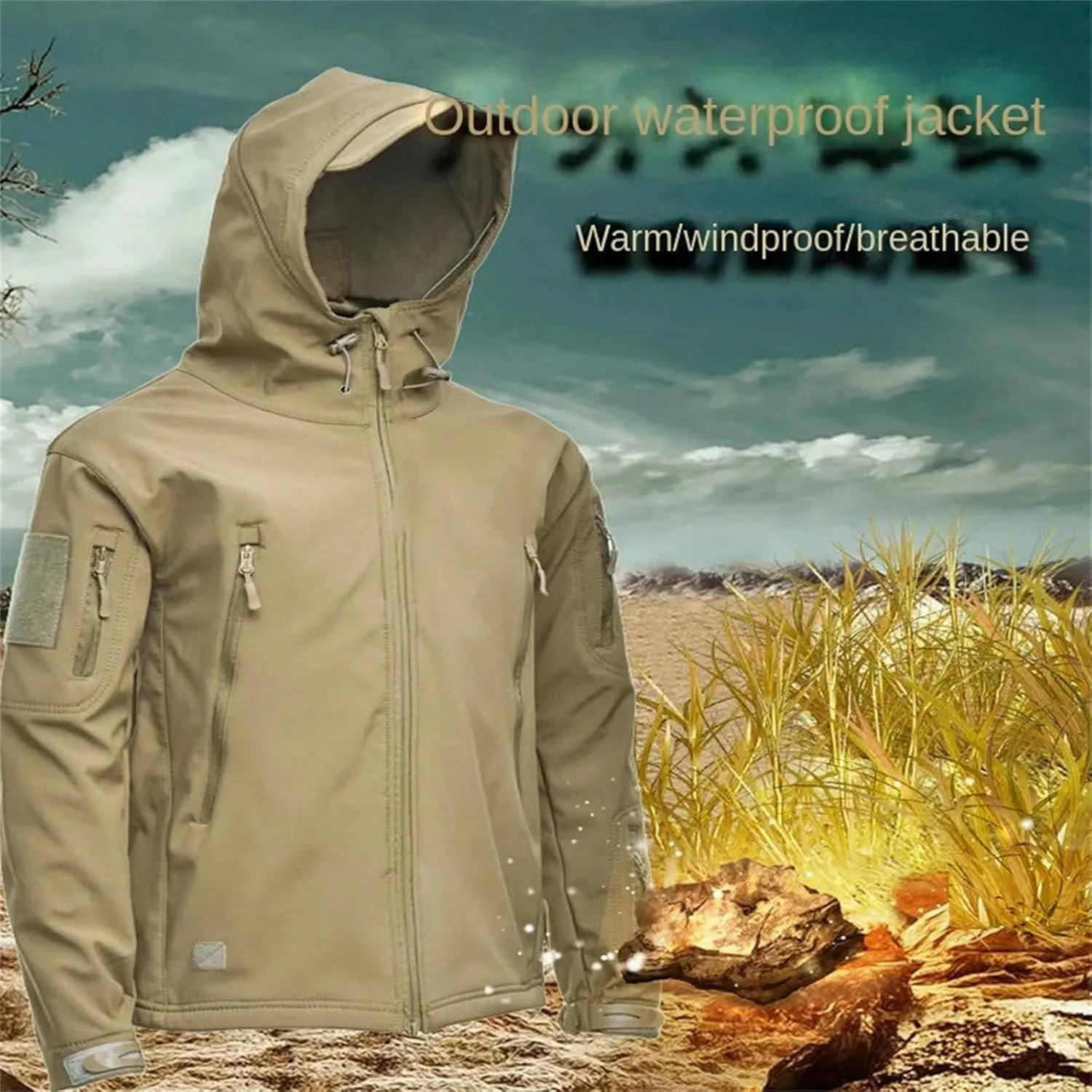 Men's Spring Outdoor Cycling Hooded Jacket Lightweight, Breathable And Comfortable Hiking Polyester Top