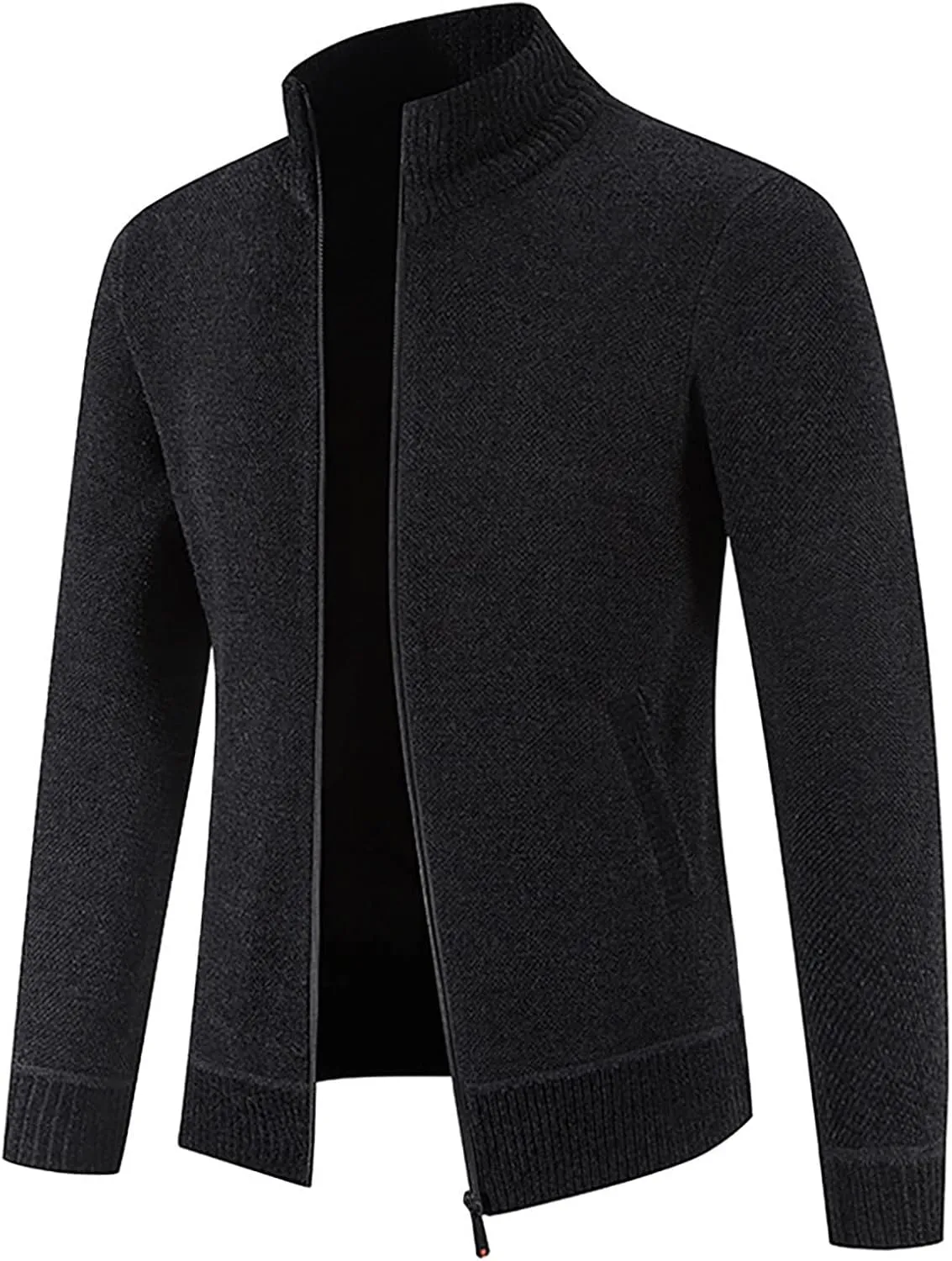 Mens Winter Jacket Mens Casual Jacket Fashion Long Sleeve Warm Solid Color Hooded Jackets Tops Faux Fur Lined Jacket