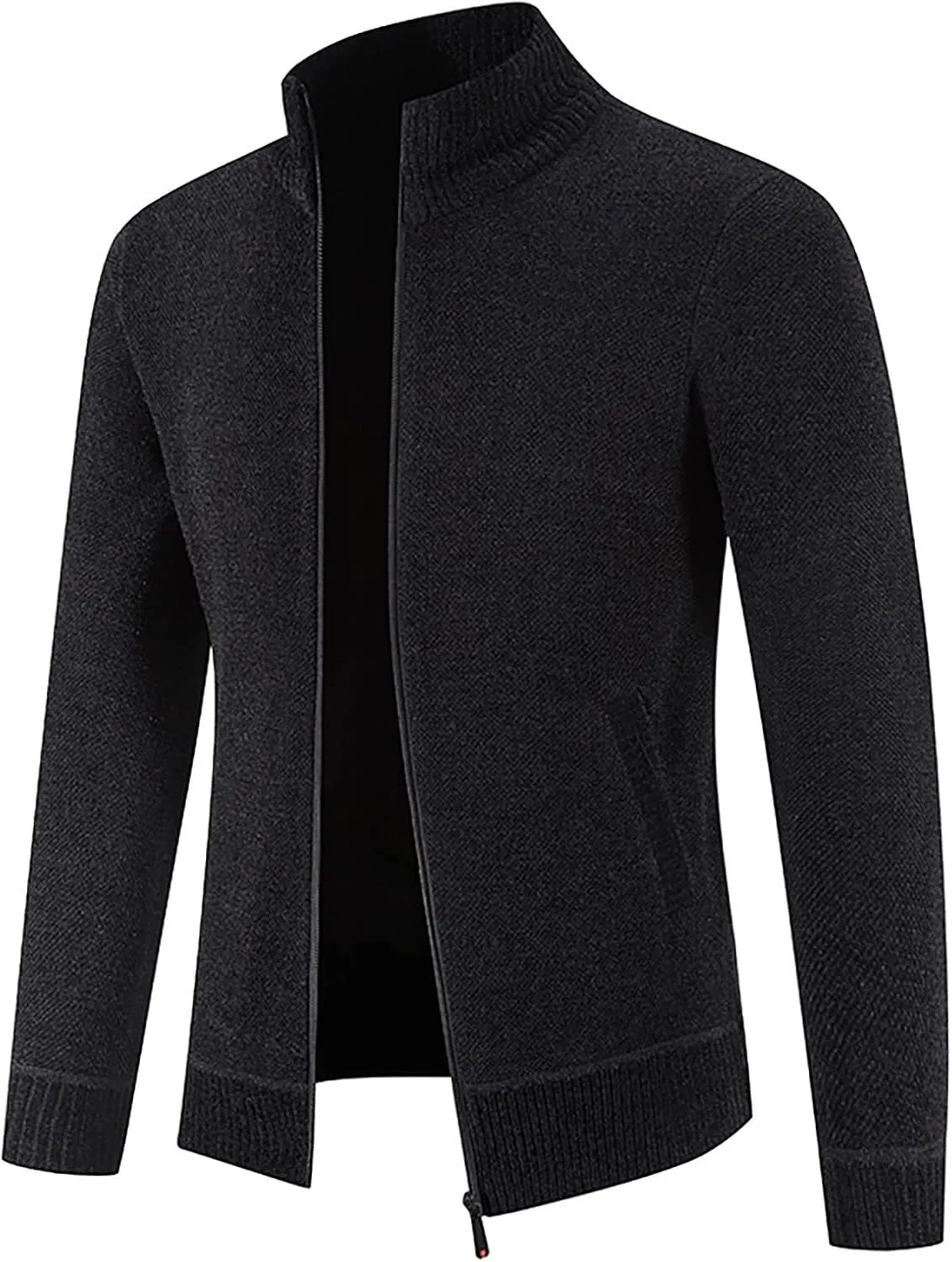 Mens Winter Jacket Mens Casual Jacket Fashion Long Sleeve Warm Solid Color Hooded Jackets Tops Faux Fur Lined Jacket