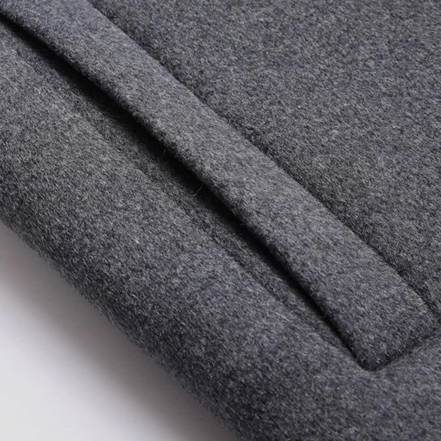 Men's Wool Blend Pea Coat Hooded Zipper Warm Cardigan Knitted Coat Jacket Notched Lapel Belt Fall Windproof Coat