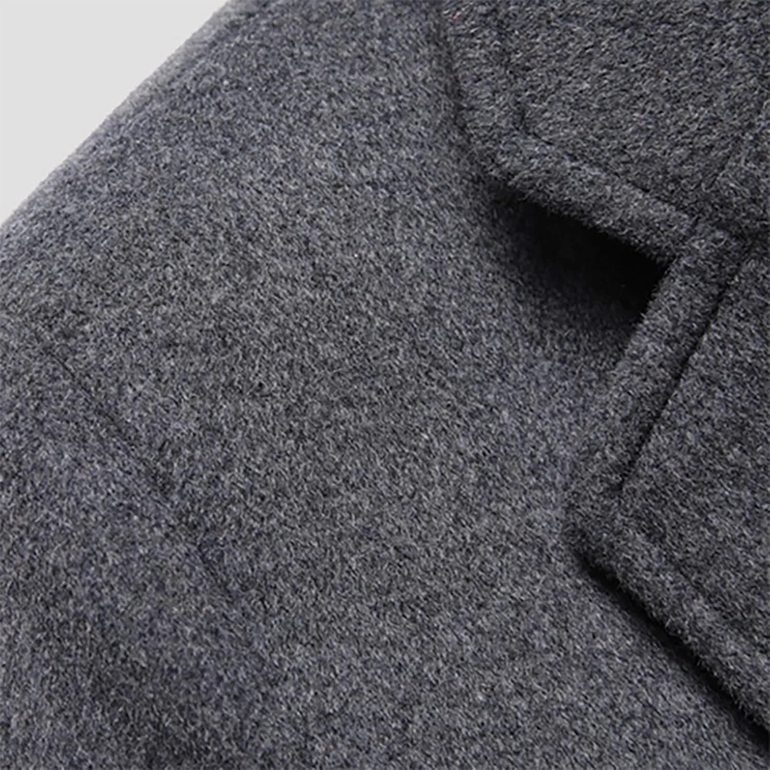 Men's Wool Blend Pea Coat Hooded Zipper Warm Cardigan Knitted Coat Jacket Notched Lapel Belt Fall Windproof Coat