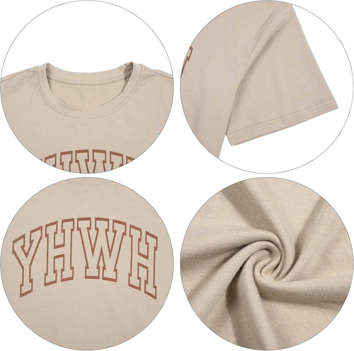 MNLYBABY Christian Oversized Shirt Women YHWH Tshirts Jesus Faith Inspirational Casual Tee Tops