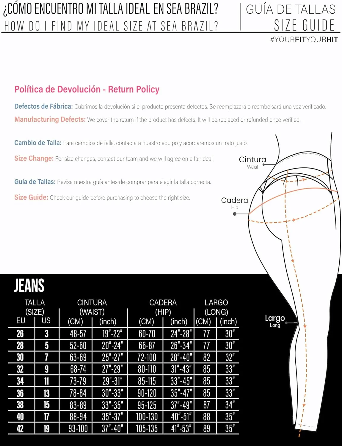 Pantalones Levanta Cola Colombian Butt Lifting High Waisted Jeans for Women