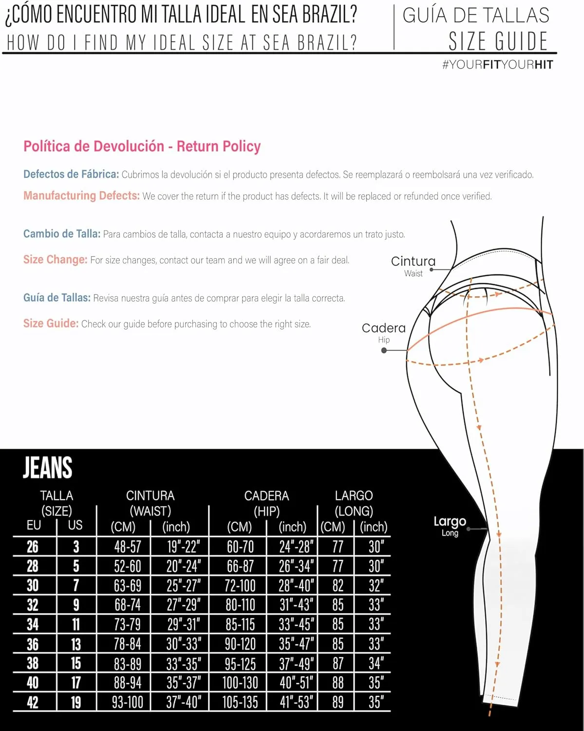 Pantalones Levanta Cola Colombian Butt Lifting High Waisted Jeans for Women