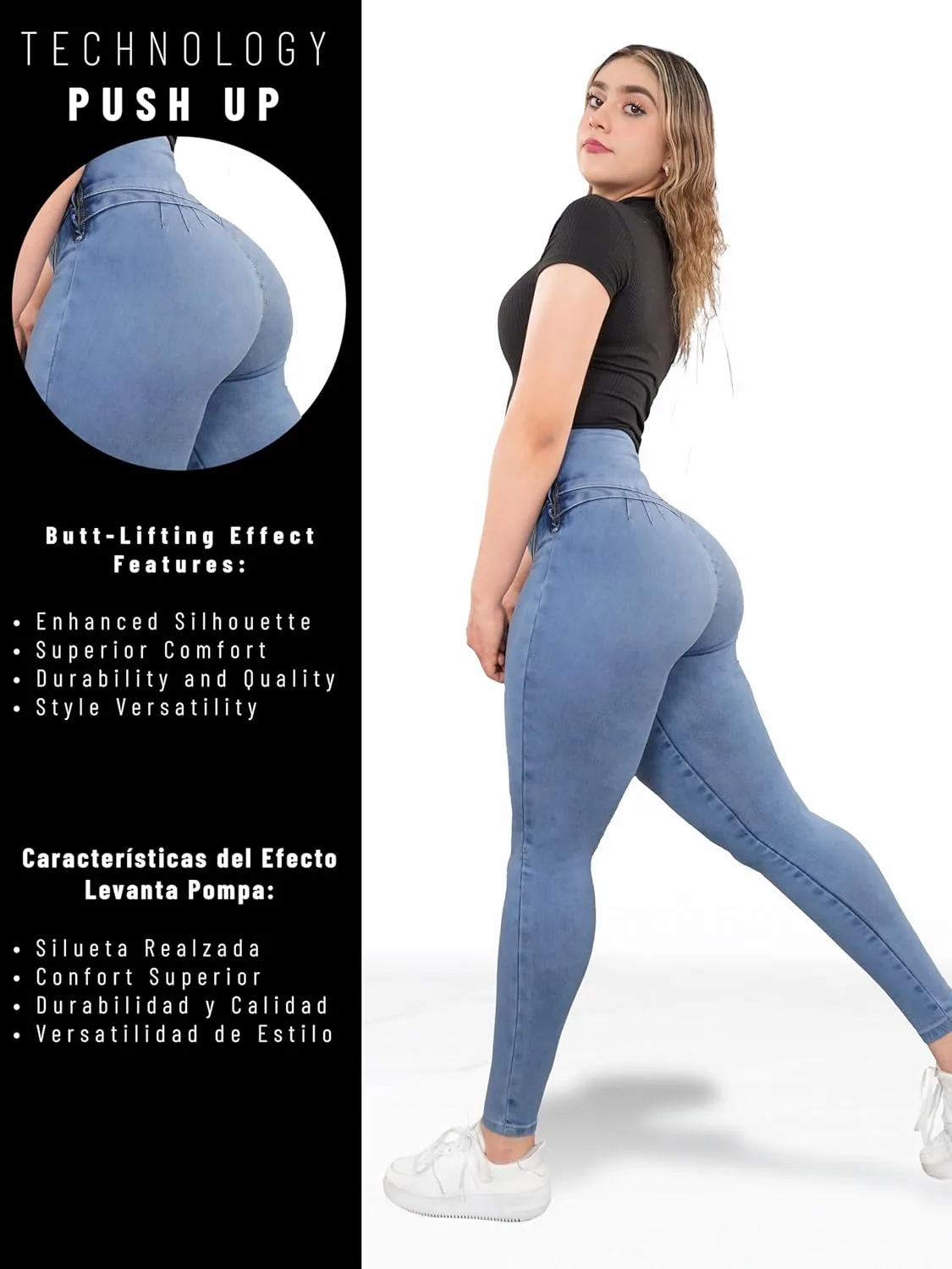 Pantalones Levanta Cola Colombian Butt Lifting High Waisted Jeans for Women