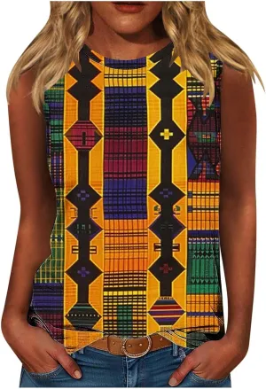 Plus Size Tank Tops for Women Black History Melanin African Black Women T-Shirt Casual Sleeveless Cami Top