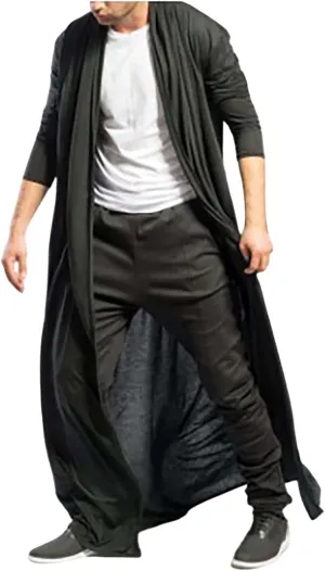 Rain Jackets For Men Solid Color Lengthened Jacket Lapel Splice Double Breasted Formal Outdoor Coats Para De