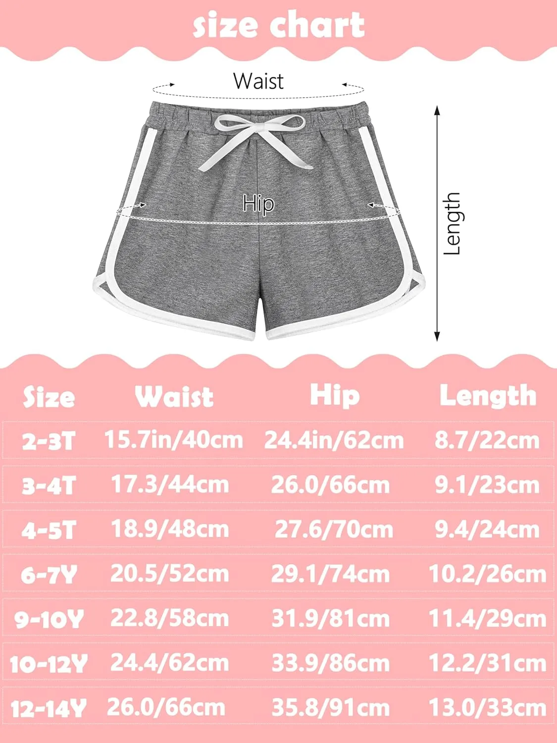 Resinta 5 Packs Girls Cotton Athletic Shorts Active Running Shorts Toddler Summer Shorts Dolphin Dolphin Yoga Shorts