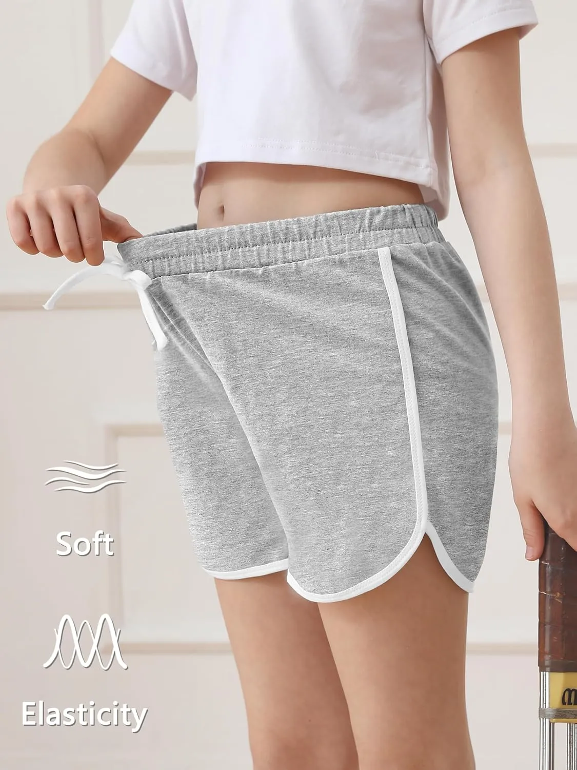 Resinta 5 Packs Girls Cotton Athletic Shorts Active Running Shorts Toddler Summer Shorts Dolphin Dolphin Yoga Shorts