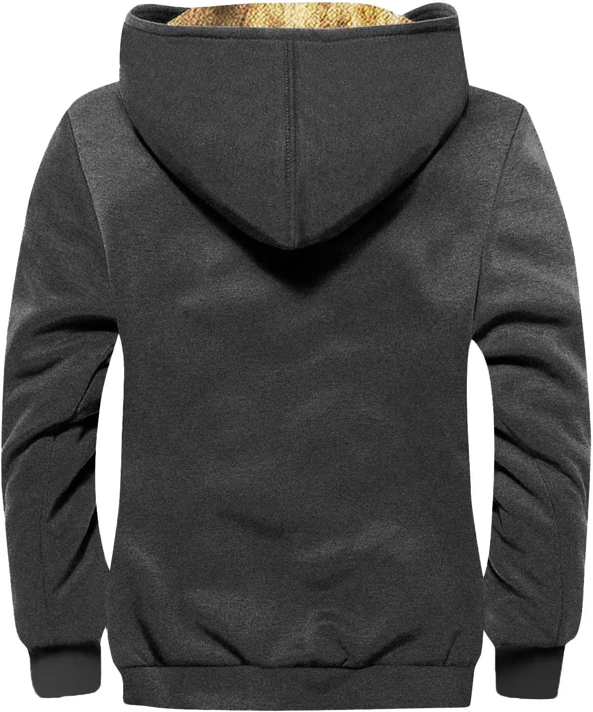 RTRDE Mens Casual Hooded Jacket Heavyweight Full Zip Hoodie Jacket Sherpa Lined Warm Winter Work Coats Jacket, M-7XL