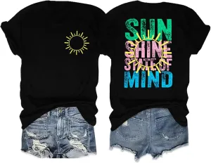 Salty Beach Oversized Shirt Women Hawaiian Beach Shirts Sunshine Graphic Tee Summer Vacation Tees Tops
