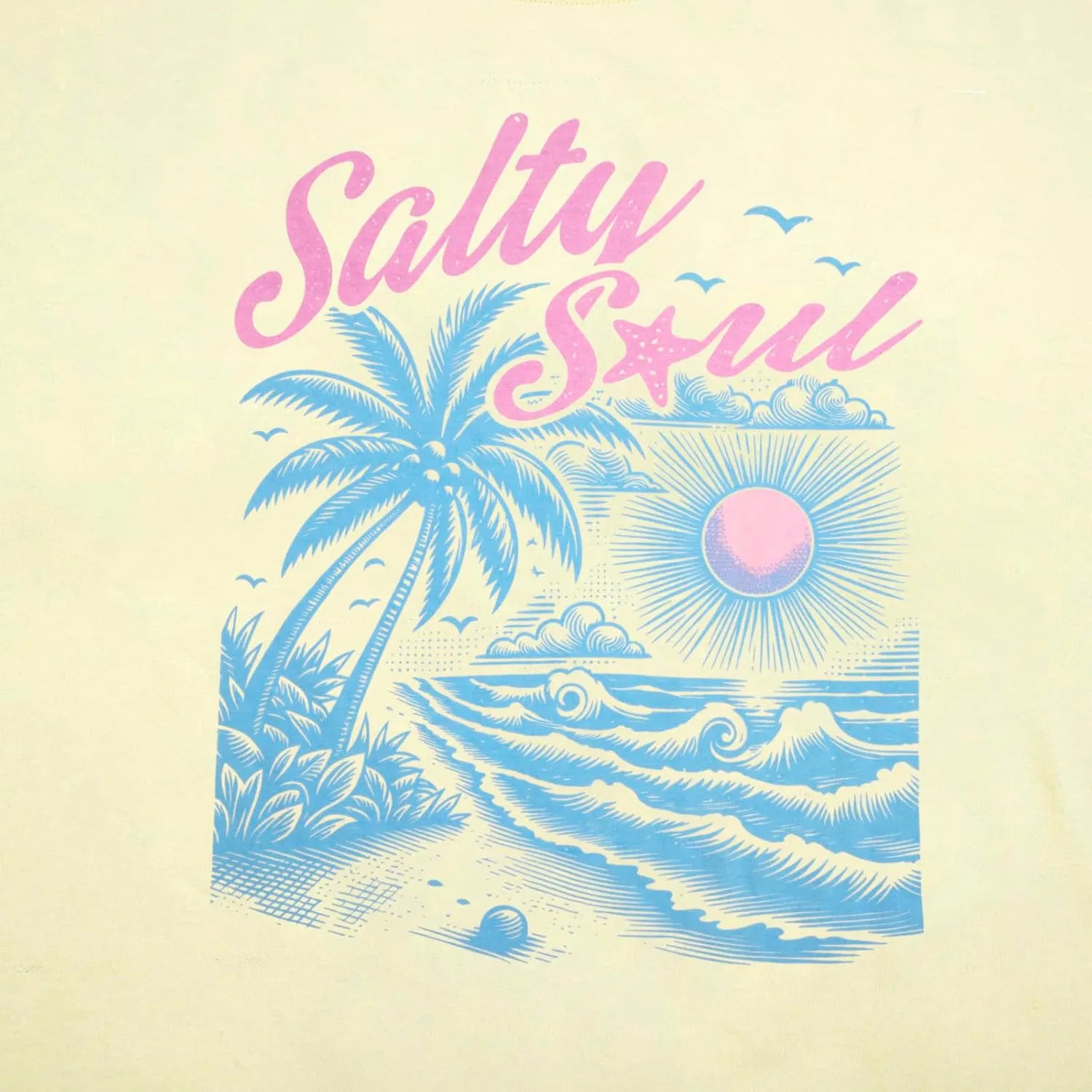 Salty Beach Oversized Shirt Women Hawaiian Beach Shirts Sunshine Graphic Tee Summer Vacation Tees Tops
