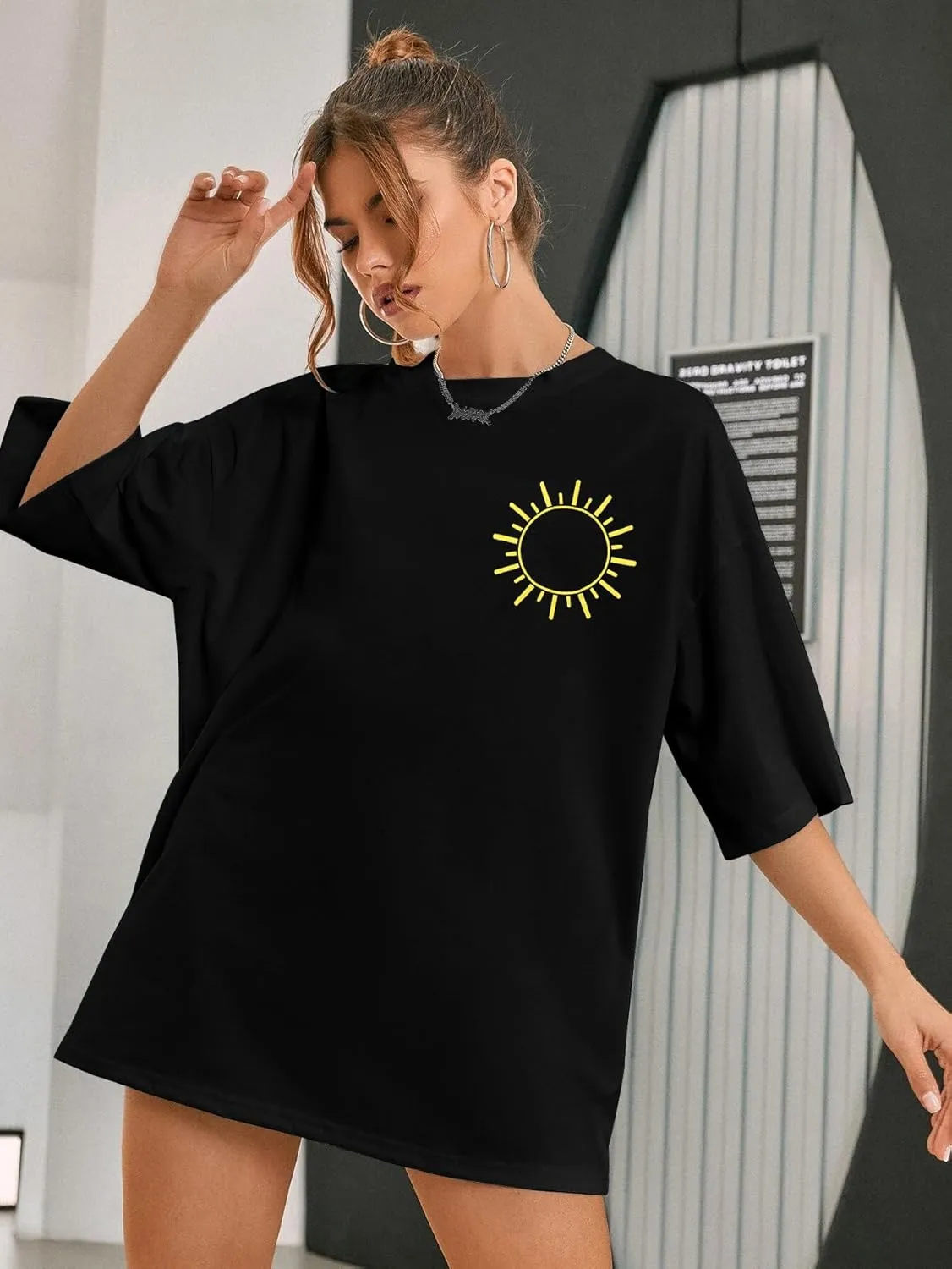 Salty Beach Oversized Shirt Women Hawaiian Beach Shirts Sunshine Graphic Tee Summer Vacation Tees Tops