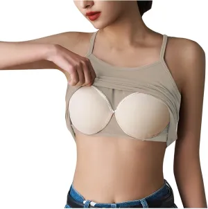 Sexy Ruched Cutout Back Cami Top Women Summer Built in Bra Yoga Tank Tops Ribbed Knit Form Fitting Crop Undershirts