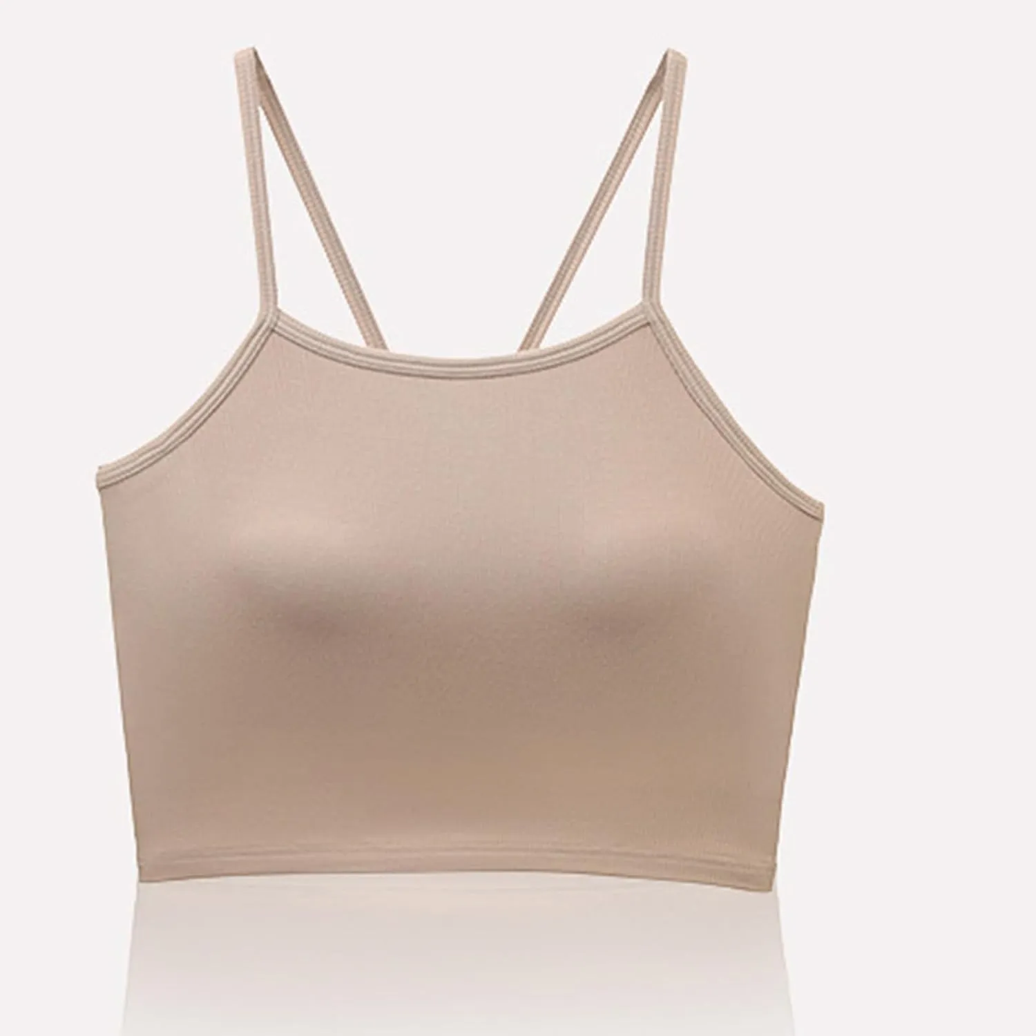 Sexy Ruched Cutout Back Cami Top Women Summer Built in Bra Yoga Tank Tops Ribbed Knit Form Fitting Crop Undershirts