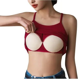 Sexy Ruched Cutout Back Cami Top Women Summer Built in Bra Yoga Tank Tops Ribbed Knit Form Fitting Crop Undershirts