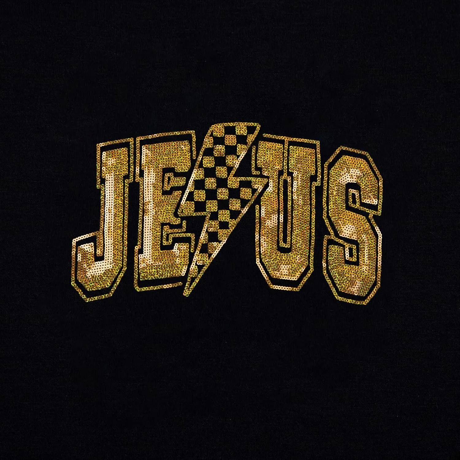 SFHFY Christian Oversized Shirt Women: Sequin Jesus T-Shirt Religious Faith Tshirt Casual Inspirational Tee Tops