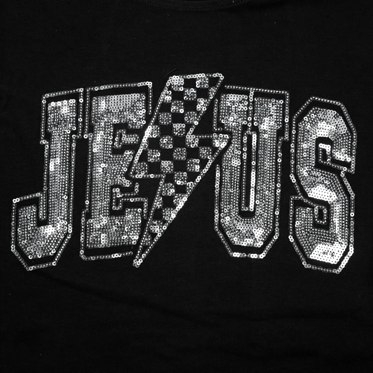 SFHFY Christian Oversized Shirt Women: Sequin Jesus T-Shirt Religious Faith Tshirt Casual Inspirational Tee Tops