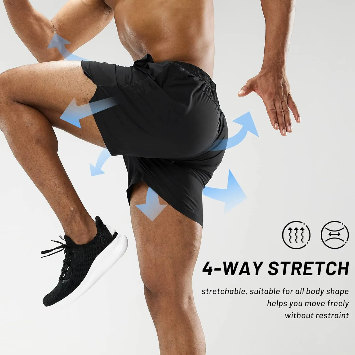 Shorts Men's Running Sports Training Fitness Shorts Jogging Shorts Quick Dry Breathable Lightweight Sports Shorts
