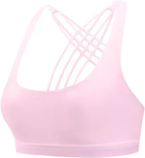 Strappy Sports Bras for Women Criss Cross Back No Underwire Gym Bra Quick Dry Yoga Workout Cami Top Bralettes