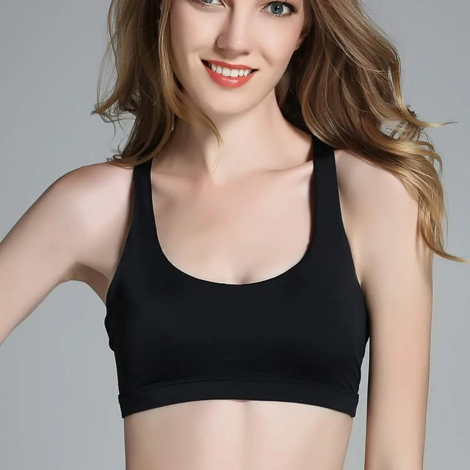 Strappy Sports Bras for Women Criss Cross Back No Underwire Gym Bra Quick Dry Yoga Workout Cami Top Bralettes