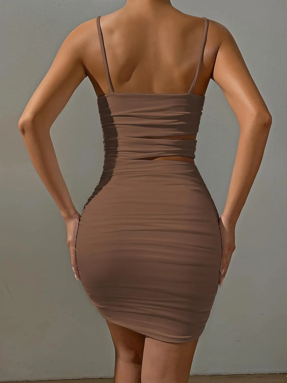 Summer Bodycon Slip Dress: Women’s Sexy Hollow Out Strap Spaghetti Outfits - Short Party Dress for Club Wear 22521