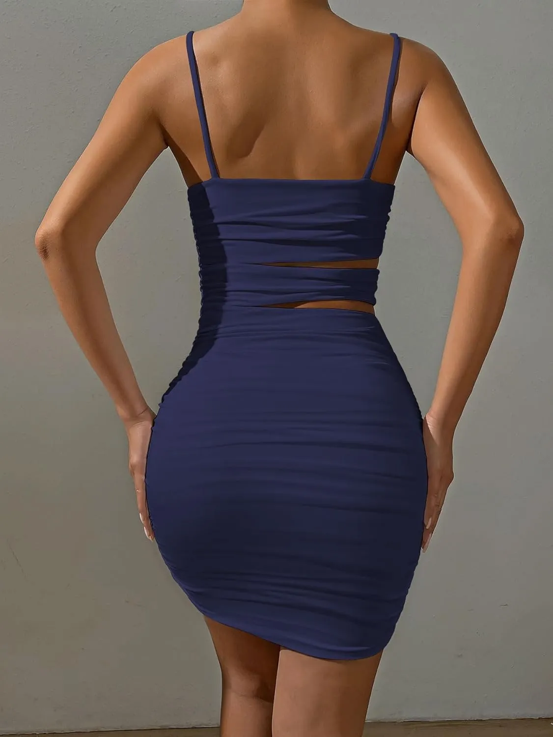 Summer Bodycon Slip Dress: Women’s Sexy Hollow Out Strap Spaghetti Outfits - Short Party Dress for Club Wear 22521