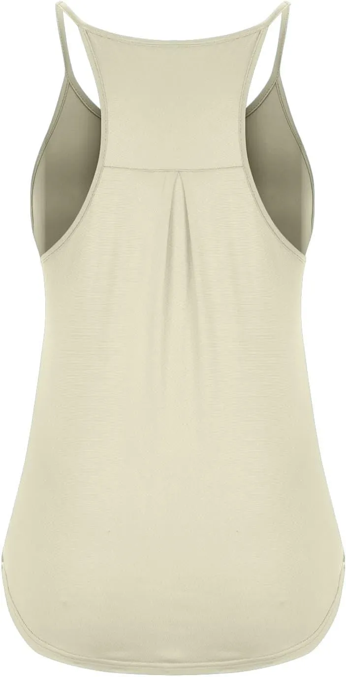 Summer Racer Back Soft Yoga Tank Tops Women Scoop Neck Sleeveless Workout Shirts Casual Comfy Running Gym Cami Top