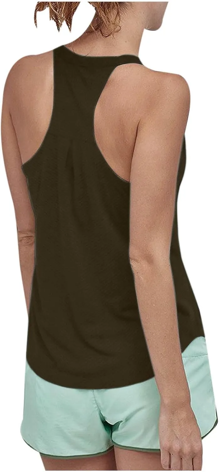 Summer Racer Back Soft Yoga Tank Tops Women Scoop Neck Sleeveless Workout Shirts Casual Comfy Running Gym Cami Top