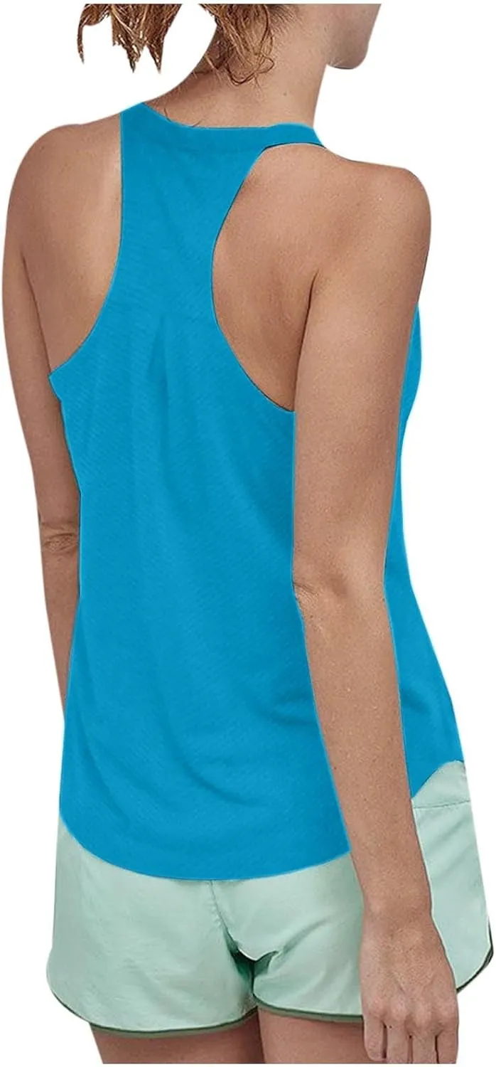 Summer Racer Back Soft Yoga Tank Tops Women Scoop Neck Sleeveless Workout Shirts Casual Comfy Running Gym Cami Top