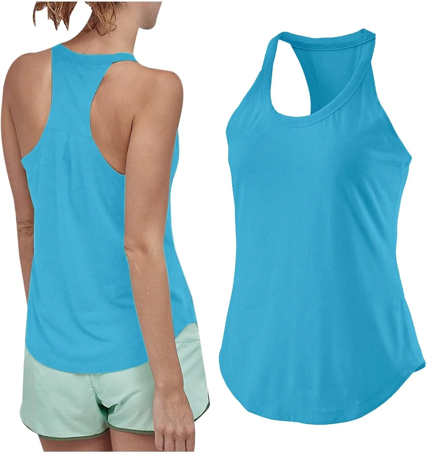 Summer Racer Back Soft Yoga Tank Tops Women Scoop Neck Sleeveless Workout Shirts Casual Comfy Running Gym Cami Top