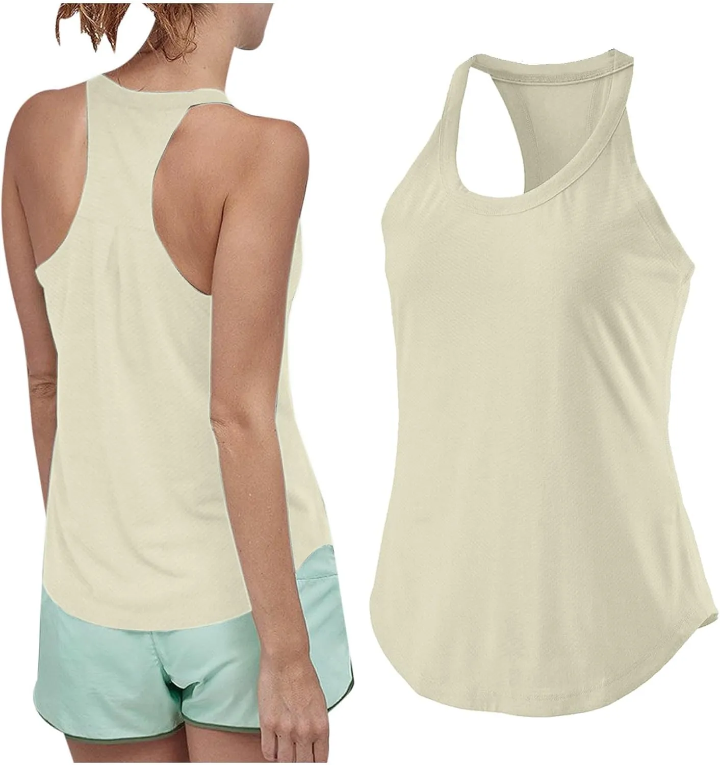 Summer Racer Back Soft Yoga Tank Tops Women Scoop Neck Sleeveless Workout Shirts Casual Comfy Running Gym Cami Top