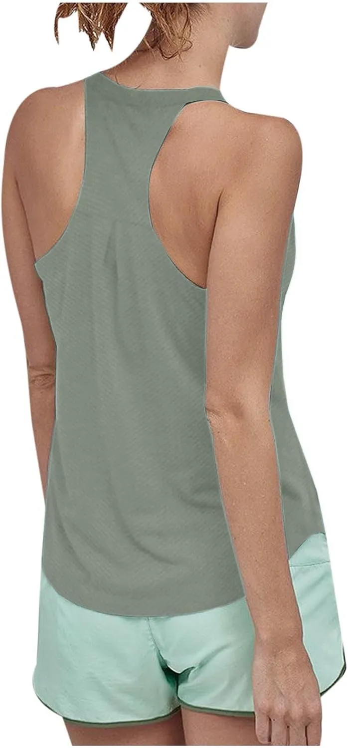 Summer Racer Back Soft Yoga Tank Tops Women Scoop Neck Sleeveless Workout Shirts Casual Comfy Running Gym Cami Top