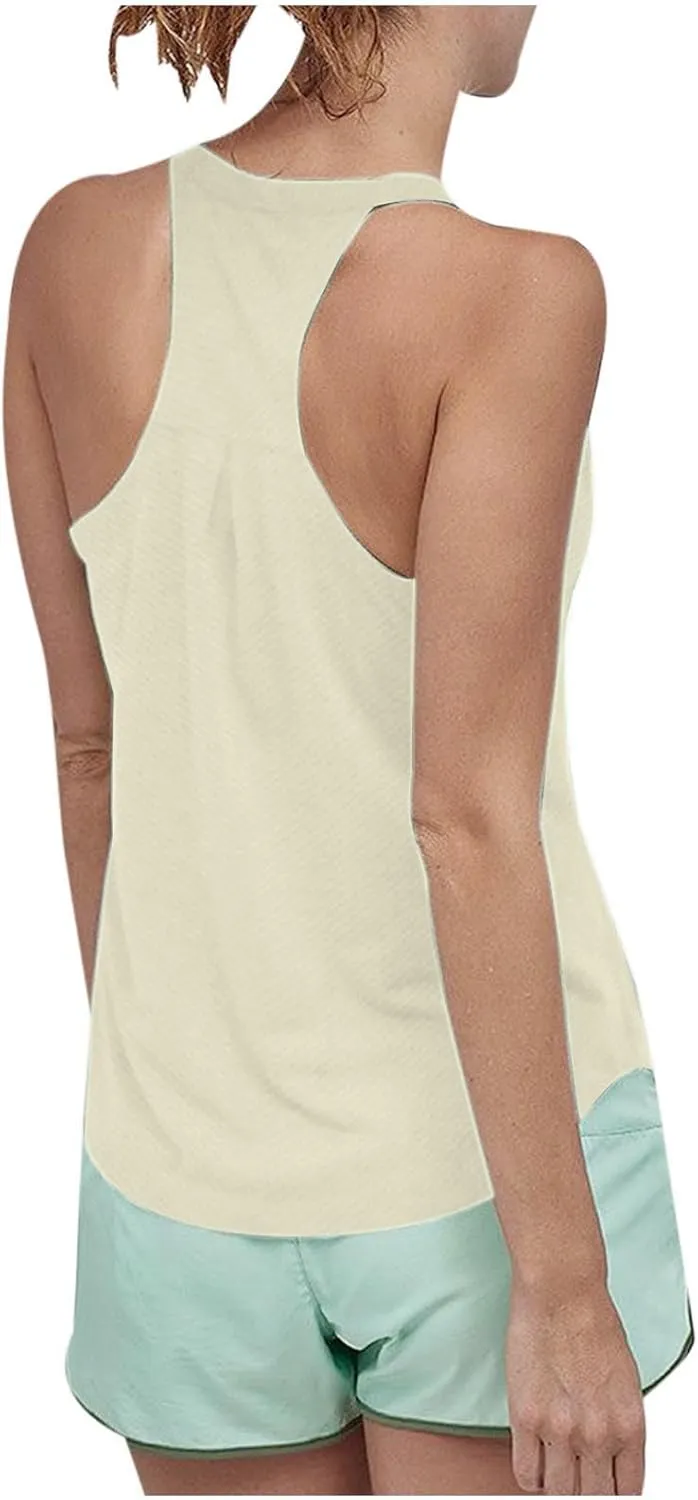 Summer Racer Back Soft Yoga Tank Tops Women Scoop Neck Sleeveless Workout Shirts Casual Comfy Running Gym Cami Top