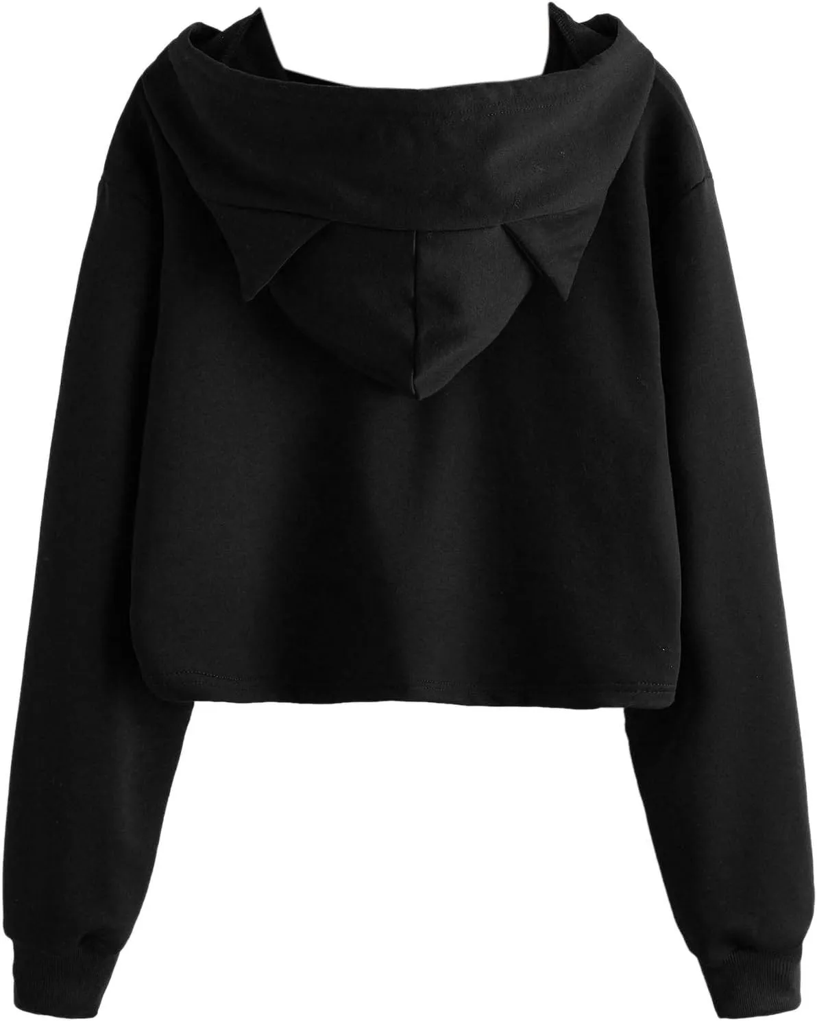 SweatyRocks Women's Long Sleeve Hoodie Crop Top Cat Print Sweatshirt