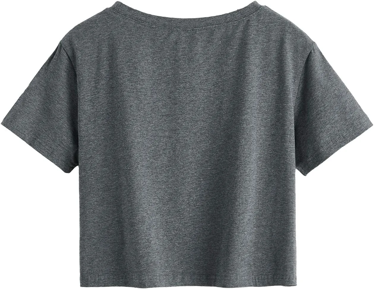 SweatyRocks Women's Short Sleeve T Shirt Graphic Print Distressed Crop Top