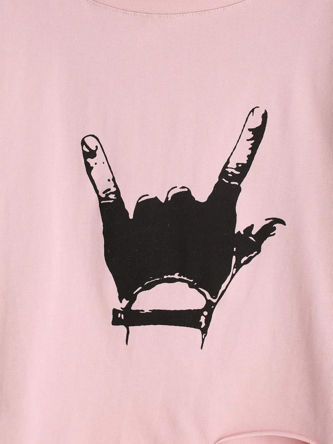 SweatyRocks Women's Short Sleeve T Shirt Graphic Print Distressed Crop Top