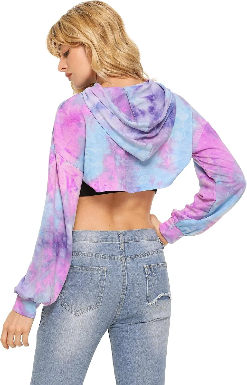 SweatyRocks Women's Solid Black Long Sleeve Pullover Crop Top Hoodie