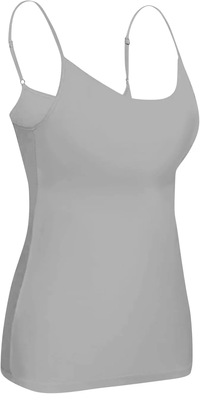 Tank Tops with Built in Shelf Bras for Women Adjustable Spaghetti Strap Camisole Top Workout Beach Basic Undershirts