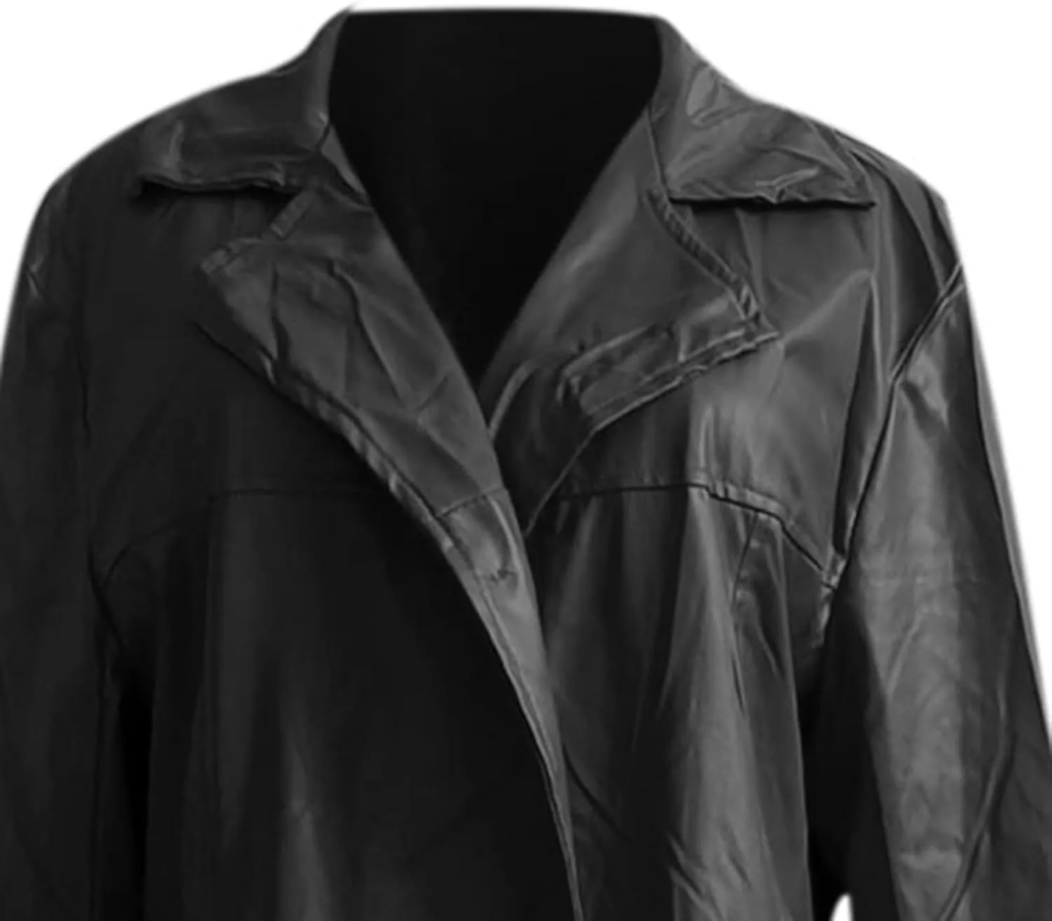 Thatrich Motorcycle Jacket Men Full Length Faux Leather Jackets Vintage Classic Trench Coat Steampunk Overcoat Winter Outwear