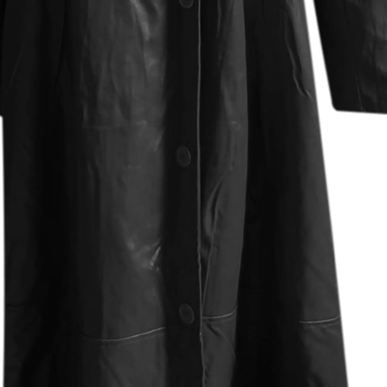 Thatrich Motorcycle Jacket Men Full Length Faux Leather Jackets Vintage Classic Trench Coat Steampunk Overcoat Winter Outwear