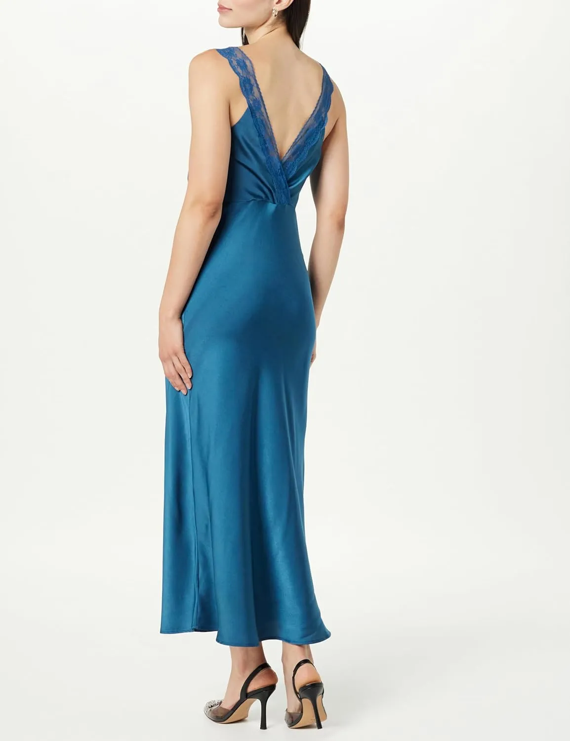 The Drop Women's Valentina Lace-Trimmed Slip Dress