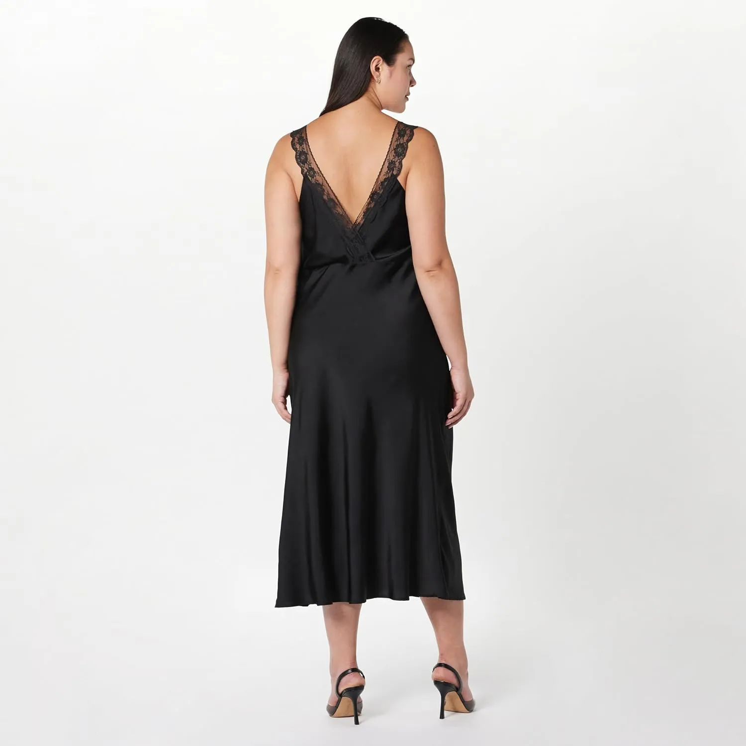 The Drop Women's Valentina Lace-Trimmed Slip Dress