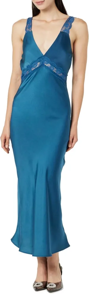 The Drop Women's Valentina Lace-Trimmed Slip Dress