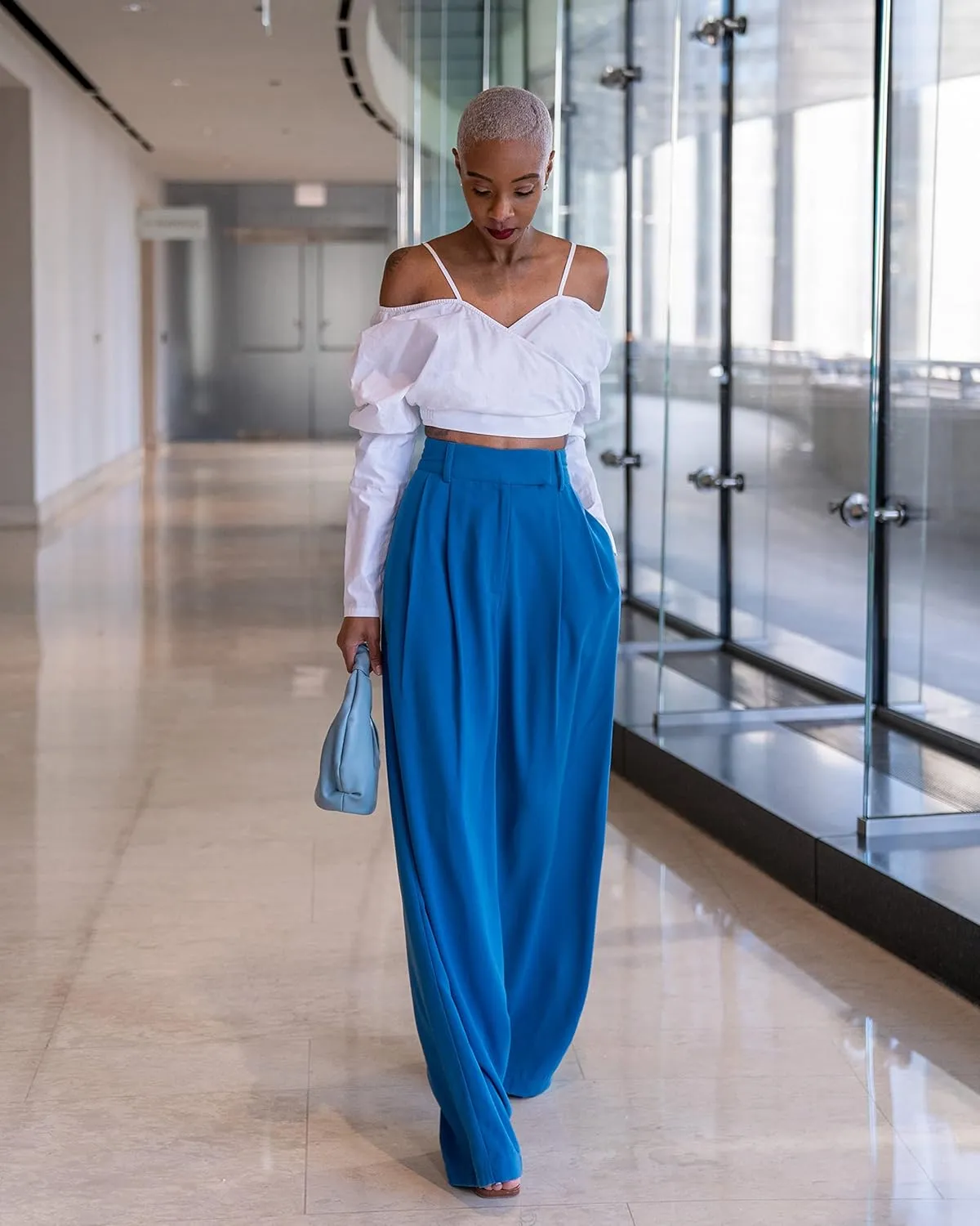 The Drop Women's White Off Shoulder Draped Crop Top by @Signedblake