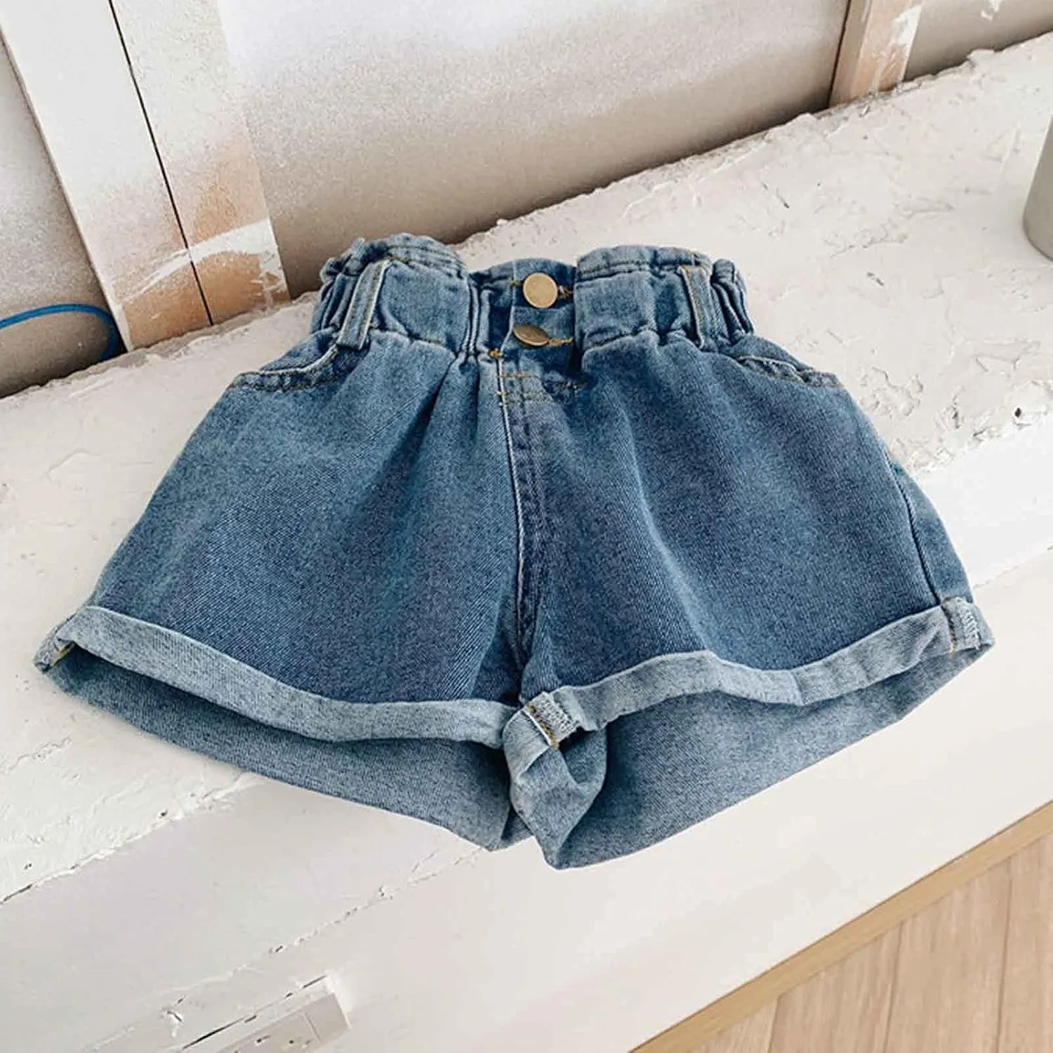 Toddler Baby Girls Casual Denim Shorts Summer High Waisted Jeans Short