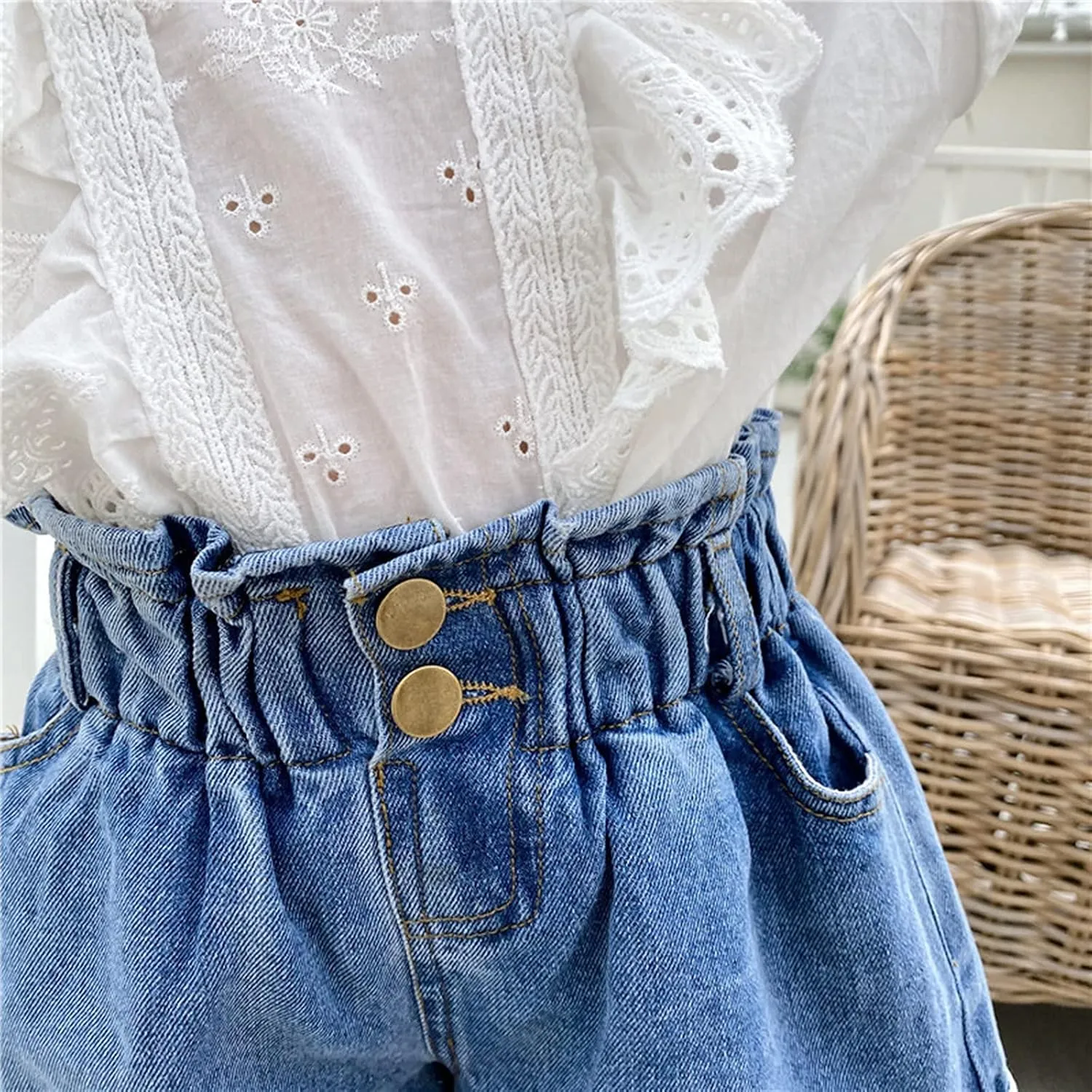 Toddler Baby Girls Casual Denim Shorts Summer High Waisted Jeans Short